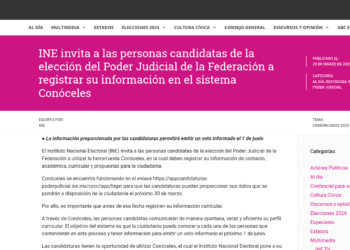 INE impulsa la transparencia en elección del Poder Judicial