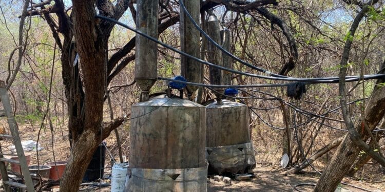 Muestran narcolaboratorio de drogas sintéticas en Parácuaro