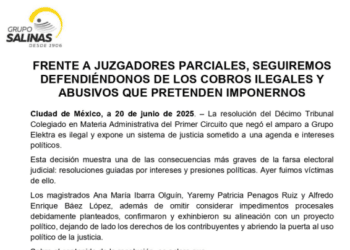 Elektra acusa consigna política de magistrados en resolución judicial