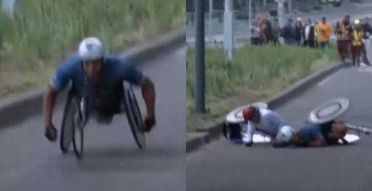 Bache provoca caída de corredores en silla de ruedas en la CDMX