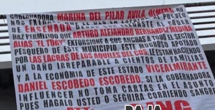 Dirigen narcomantas a la gobernadora de Baja California