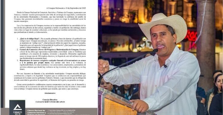 Empresarios de Uruapan exigen a Manzo responsabilidad y legalidad