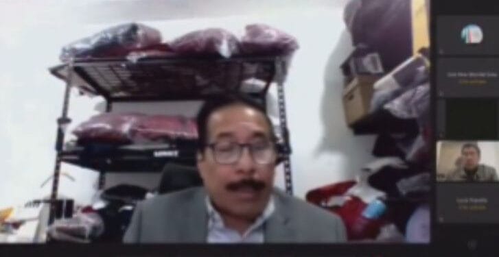 Candidato a magistrado comparece ante el Senado desde una bodega con propaganda de Morena