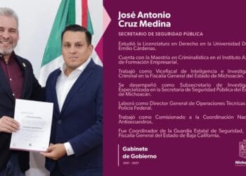 Fortalece Michoacán coordinación con la Federación; José Antonio Cruz Medina asume la Secretaría de Seguridad Pública