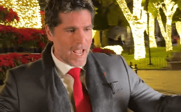 Eduardo Verástegui graba video musical navideño en la Plaza de Armas de Morelia