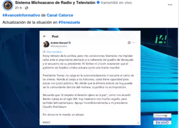 El Sistema Michoacano retoma señal de Telesur, canal oficial sudamericano