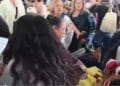 Intentan disolver protesta en Puebla durante gira de Claudia Sheinbaum
