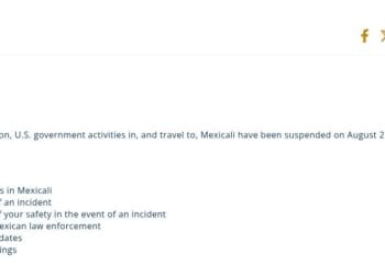 Estados Unidos alerta sobre posibles amenazas en Mexicali y suspende actividades oficiales