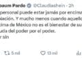 Sheinbaum rechaza la “ambición desnuda del poder” tras retorno de Rocha Moya