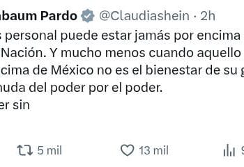 Sheinbaum rechaza la “ambición desnuda del poder” tras retorno de Rocha Moya